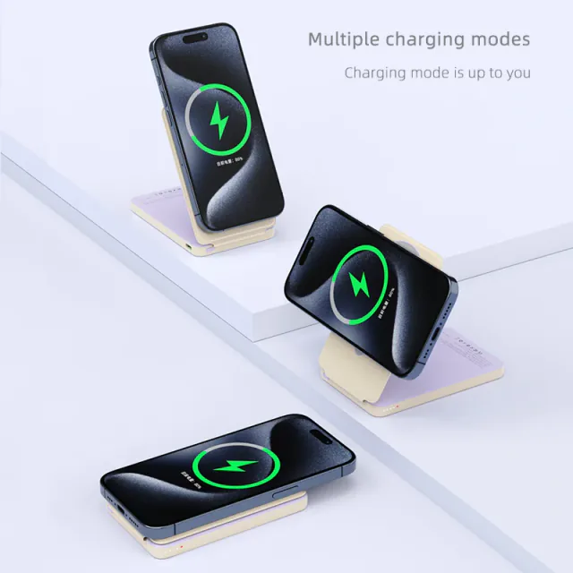 T10B - Folding Holder Ultrathin Portable Magnetic Wireless Power Bank